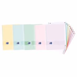 Oxford 400158956, Monochromatic, Assorted colours, A4+, 160 sheets, Squared paper, Hardcover