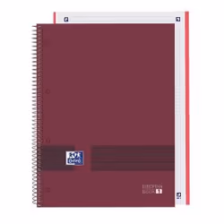 Oxford 400159030, Monochromatic, Burgundy, A4+, 80 sheets, Matt, Squared paper