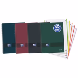 Oxford 400159032, Monochromatic, Assorted colours, A4, 120 sheets, Matt, Squared paper