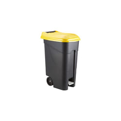 Tayg 259297 Trash Can Wheels + Pedal 80 Litres, Black/Yellow