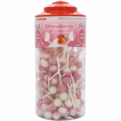 Vidal Lotta Lollies Strawberry and Cream (Pack of 1, Total 150 Pieces)