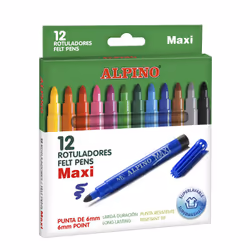 Alpino AR000006, Extra Bold, 12 colours, Multicolour, Bullet tip, 6 mm, Multicolour