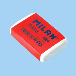 Milan Box 24 white soft nata erasers 624 with pink cellophane