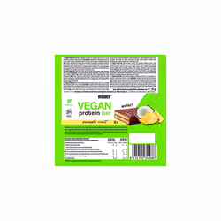 Vegan Protein Bar, delicious chocolate coated waffle bar, crunchy wafer, 100% vegan, no palm oil, 30% protein, pineapple-coconut flavour, 12 x 35g,