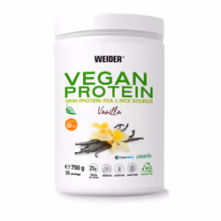 Vegan Protein (750g) Vanilla Flavour. 23g Protein/dose, Pea Isolate (Pisane) & Rice Proteins. with Vitamin B12 & Stevia. Glut ...