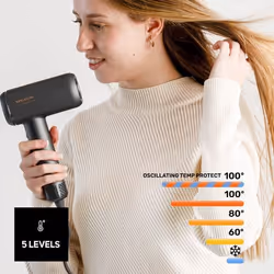 Taurus DIGITAL FORCE 2000 IONIC hair dryer 1800 W Black