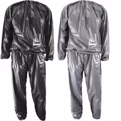 Heavy Duty Sauna Suit Men Women Weight Loss Exercise Slimming Gym Fitness Workout Anti-Rip Sweat Suit (Black  M)