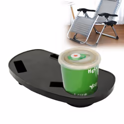 Foldable Reclining Chair Clip on Side Table Cup Drink Holder Garden Lounger Tray