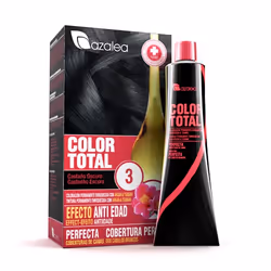 Azalea Cosmetics Color Total, Black, Castaño Oscuro, Women, All hair, Color-retaining, Long-lasting, Tube
