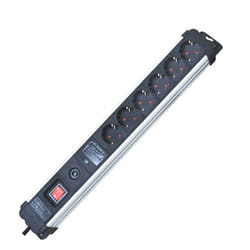 Silver Electronics 49646 power extension 1.5 m 6 AC outlet(s) Indoor Aluminium, Black
