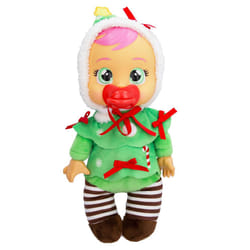 Cry Babies Tiny Cuddles Christmas Noelle - 9 Baby Dolls  Cries Real Tears  Red and Green Christmas Tree Themed Pajamas