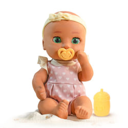 IMC Toys Be Loved Babies Alex 15 Realistic Soft Body Baby Doll with Open/Close Eyes with Bottle  Pacifier  Headband  & Outfit|Pink| Ages 18M+