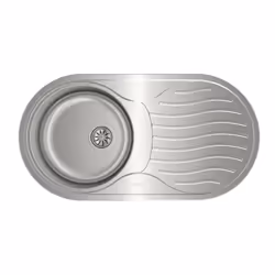 Teka DR 80 1C 1E, Top-mounted sink, Oval, Stainless steel, Stainless steel, 1 bowls, Circle