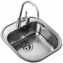 Teka Tekaway Stylo 1C + IN 995, Top-mounted sink, Stainless steel, Stainless steel, 1 bowls, 16.5 cm, 465 mm
