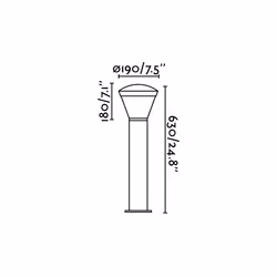 Faro 75538, Outdoor pedestal/post lighting, Dark Grey, Aluminium, IP65, I, 10 W