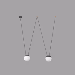 Faro 28376-2L, Grey, Glass, Metal, IP20, I, 2 bulb(s), E27