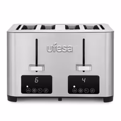 Ufesa Quartet Delux, 4 slice(s), Stainless steel, Stainless steel, Touch, LCD