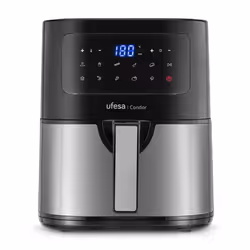 Ufesa Condor Inox Single 4.5 L Stand-alone 1600 W Hot air fryer Black, Stainless steel