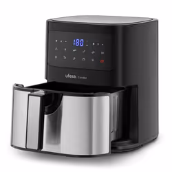 Ufesa Condor Inox Single 4.5 L Stand-alone 1600 W Hot air fryer Black, Stainless steel
