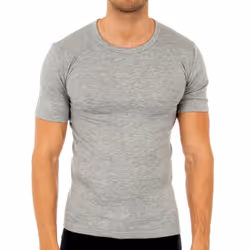 Camiseta De Fibra Y Manga Corta Para Hombre 0806 - gray, 60