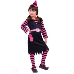 ) Black and pink witch costume for girls - 3 to 4 years (90 to 104 cm