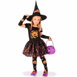 Pumpkin witch costume for girls - 8 to 10 years