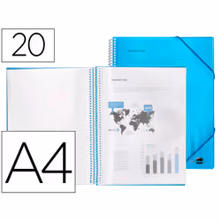 Liderpapel EC05, Project folder, A4, Blue, Elastic band, 310 mm, 240 mm