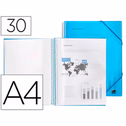 Liderpapel EC09, Project folder, A4, Blue, Elastic band, 310 mm, 250 mm