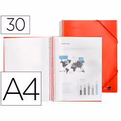Liderpapel EC10, Project folder, A4, Red, Elastic band, 310 mm, 245 mm
