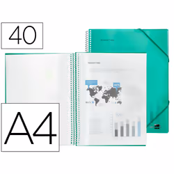 Liderpapel EC15, Project folder, A4, Green, Elastic band, 310 mm, 250 mm