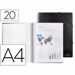 Liderpapel EC30, Project folder, A4, Black, Elastic band, 240 mm, 310 mm