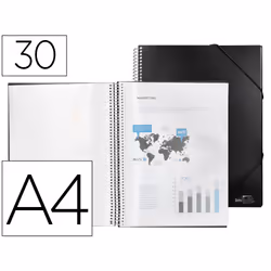 Liderpapel EC31, Project folder, A4, Black, Elastic band, 310 mm, 245 mm