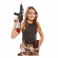 ) Girls' soldier costume - 7 to 9 years (122-138 cm