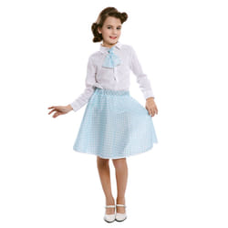 Sky blue pin-up girl's skirt with tie