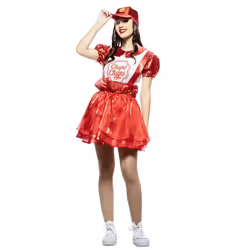 Women's Red Chupa Chups Dress Costume