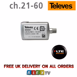 Televes HR 4G LTE Freeview Filter 790MHz CH60 "F" Connector Stop 4G Interference