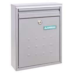 Arregui V-1322, Wall-mounted mailbox, Steel, Silver, Vertical, Key, 250 mm