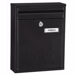 Arregui V-1324, Wall-mounted mailbox, Steel, Black, Key, 22.8 cm, 250 mm