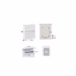Line E6801 Galvanised Steel Letterbox, Size S (DIN A5 Post), Wall Letter Box for Outdoor Use, Postbox with Protective Flap, Weather-Resistant, Easy