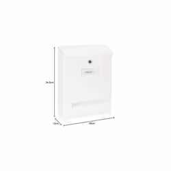 Mare E1061 Letter Box Highly Resistant Plastic Size L (Magazines and C4 Envelopes) Weatherproof Wall Mounted Post Box with Protective Flap, Viewing