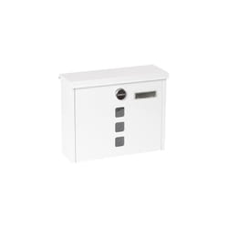 Chance E7101 Galvanised Steel Letter Box, Size M (DIN A4), with Protective Flaps for Display and Lock, Post Box with Viewing Window and Name Plate,
