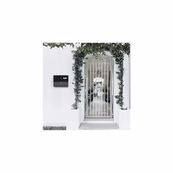 Chance E7104 Galvanised Steel Letter Box Size M (A4) with Protective Flaps for Slot and Lock, Post Box with Viewing Windows and Name Plate, Easy