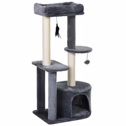 PawHut Cat Multi-Activity Tree Tower w/ Perch House Scratching Post Play Ball - Additional view 8