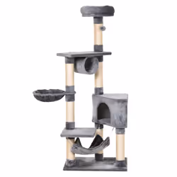 PawHut 150CM Cat Tree Tower Kittens Activity Stand House Scratching Posts - Additional view 8