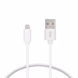 Ksix USB-A to Lightning 12 W charge and data cable, Made For iPhone, 1 m, White, 1 m, Lightning, USB A, Male, Male, White