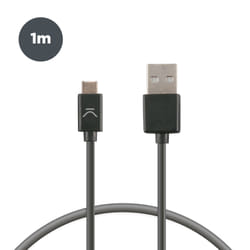 Ksix USB-A to USB-C 12 W charge and data cable, 1 m, Black