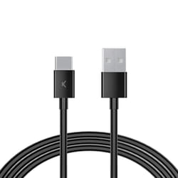 Ksix USB-A to USB-C 25 W charge and data cable, Fast charge, 3 m, Black