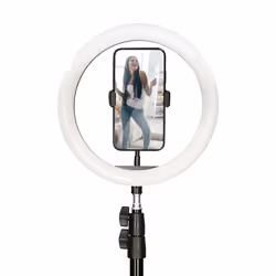 Ksix KIT STUDIO LIVE MAX LED RING WITH FLOOR TRIPOD 1.60 M FOR SMARTPHONE, Selfie Light, Black, White, Any brand, Micro-USB, ...