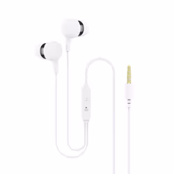 Ksix Wired earset with microphone and control knobs, White, Wired, Calls/Music, Headset, White