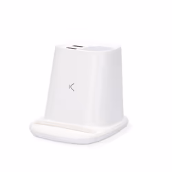 Ksix Wireless Charger and Pencil Box 10W, Qi Technology, 2 USB outputs, White